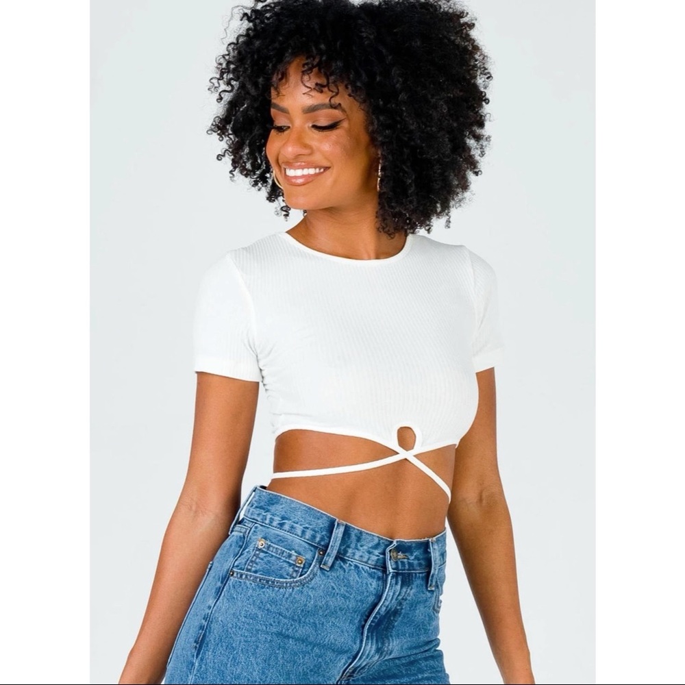 NWT Princess Polly Sian Crop Top White